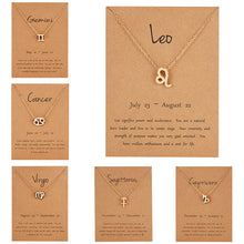 Load image into Gallery viewer, 18K Gold Plated Zodiac Sign Pendant Necklace