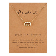 Load image into Gallery viewer, 18K Gold Plated Zodiac Sign Pendant Necklace