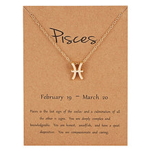 Load image into Gallery viewer, 18K Gold Plated Zodiac Sign Pendant Necklace