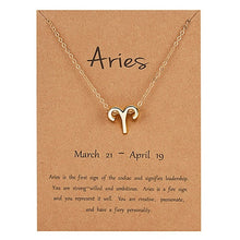 Load image into Gallery viewer, 18K Gold Plated Zodiac Sign Pendant Necklace