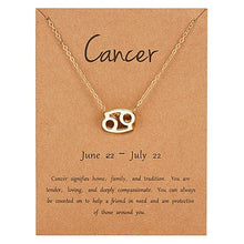 Load image into Gallery viewer, 18K Gold Plated Zodiac Sign Pendant Necklace