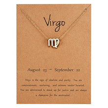 Load image into Gallery viewer, 18K Gold Plated Zodiac Sign Pendant Necklace