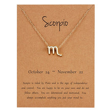 Load image into Gallery viewer, 18K Gold Plated Zodiac Sign Pendant Necklace