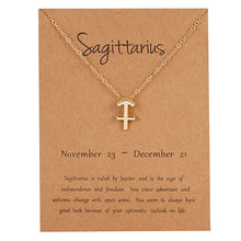 Load image into Gallery viewer, 18K Gold Plated Zodiac Sign Pendant Necklace