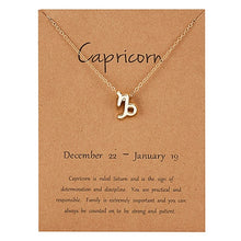 Load image into Gallery viewer, 18K Gold Plated Zodiac Sign Pendant Necklace
